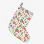 Weihnachten Vintages Rotlastmuster Kleiner Weihnachtsstrumpf (Vorderansicht (hängend))