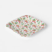 Weihnachten Vintages Rotlastmuster Pappteller (Gewinkelt)