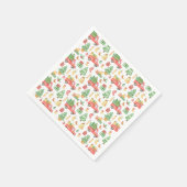 Weihnachten Vintages Rotlastmuster Serviette (Ecke)