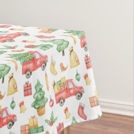 Weihnachten Vintages Rotlastmuster Tischdecke