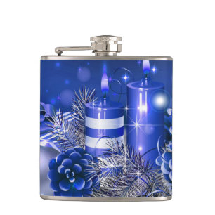 Weihnachten Vinyl umhüllte Flasche/Kerzenlicht Flachmann