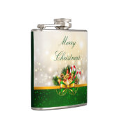 Weihnachten Vinyl Wrapped Flask/Candles Flachmann (Rechts)