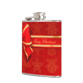 Weihnachten Vinyl Wrapped Flask/RedBow Flachmann (Links)