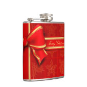 Weihnachten Vinyl Wrapped Flask/RedBow Flachmann (Rechts)