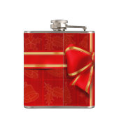 Weihnachten Vinyl Wrapped Flask/RedBow Flachmann (Rückseite)