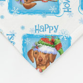 Weihnachten Vizsla Fleecedecke (Ecke)