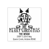 Weihnachten - Vizsla-Hund-Rücksendeadresse Gummistempel (Prägung)
