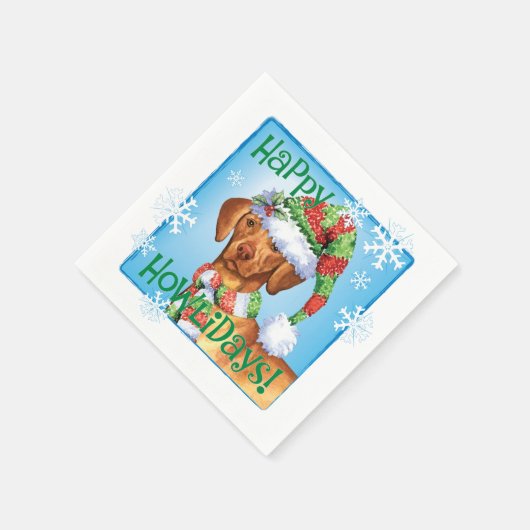 Weihnachten Vizsla Serviette (Ecke)