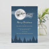 Weihnachten Vollmond Grußkarte Einladung (Stehend Vorderseite)