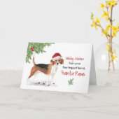 Weihnachten vom Beagle Hund in der sonnigen Weihna Karte (Gelbe Blume)