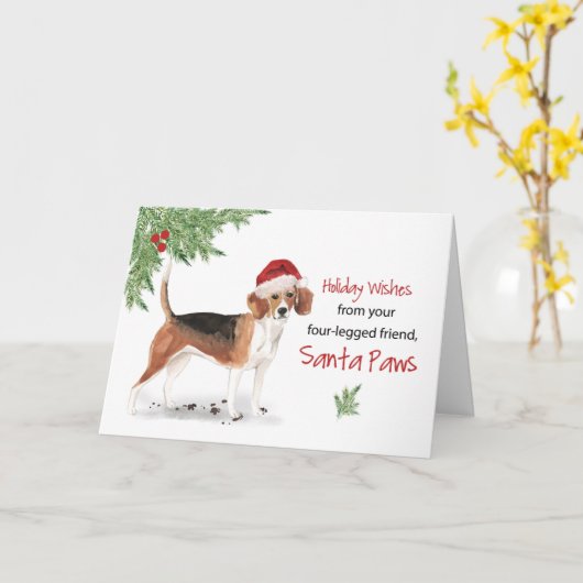 Weihnachten vom Beagle Hund in der sonnigen Weihna Karte (Gelbe Blume)