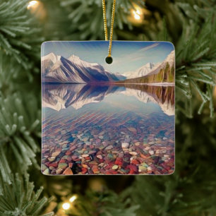 Weihnachten vom McDonald Lake Glacier Park Keramikornament