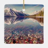 Weihnachten vom McDonald Lake Glacier Park Keramikornament (Rückseite)