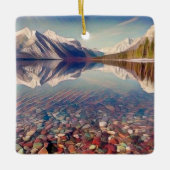 Weihnachten vom McDonald Lake Glacier Park Keramikornament (Vorderseite)