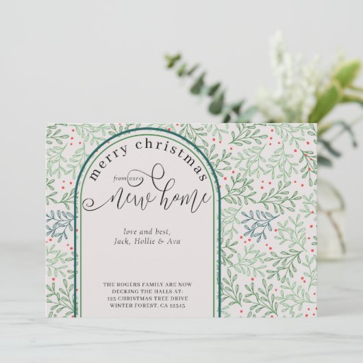 Weihnachten vom Neuen Haus Winter Grün Bewegung Ankündigung (Stehend Vorderseite)