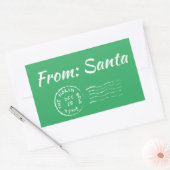 Weihnachten vom Santa Green Geschenketikett Rechteckiger Aufkleber (Umschlag)