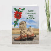 Weihnachten von Alberta Western Boot Holiday Card (Vorderseite)