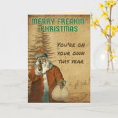 Weihnachten von Bad Santa Merry Freakin Karte (Gelbe Blume)