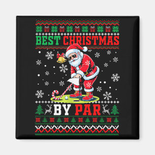 Weihnachten von Par Santa Pullover spielt Golf Gol Magnet
