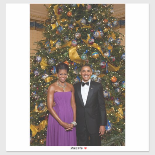 Weihnachten von Präsident Barack Obama und Michell Aufkleber (Blatt)