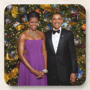 Weihnachten von Präsident Barack Obama und Michell Getränkeuntersetzer