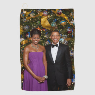 Weihnachten von Präsident Barack Obama und Michell Golfhandtuch