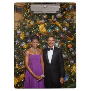Weihnachten von Präsident Barack Obama und Michell Klemmbrett