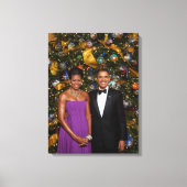 Weihnachten von Präsident Barack Obama und Michell Leinwanddruck (Vorderseite)