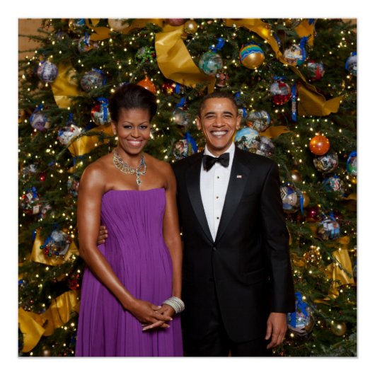 Weihnachten von Präsident Barack Obama und Michell Poster (Vorderseite)