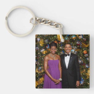 Weihnachten von Präsident Barack Obama und Michell Schlüsselanhänger