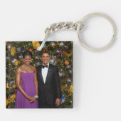 Weihnachten von Präsident Barack Obama und Michell Schlüsselanhänger (Rückseite)