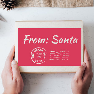 Weihnachten von Santa Pink Etikett Rechteckiger Aufkleber