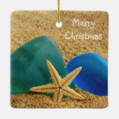 Weihnachten von Starfish und Seaglass Keramikornament (Rückseite)