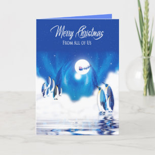 Weihnachten, von uns allen, Pinguine Northern Ligh Karte