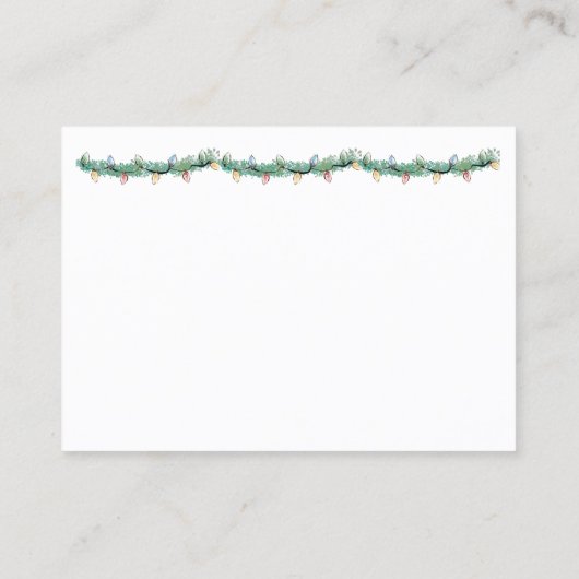 Weihnachten von unserer Zuhause bis zur Umschließu Visitenkarte (Rückseite)