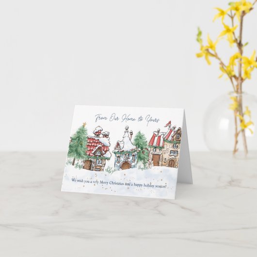 Weihnachten von unserer Zuhause zu dir Karte (Gelbe Blume)