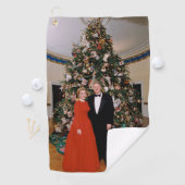 Weihnachten von US-Präsident Bill Clinton & Hillar Golfhandtuch (Insitu)