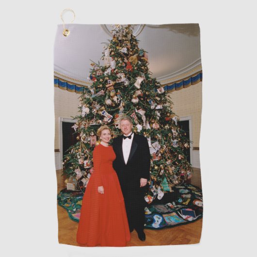 Weihnachten von US-Präsident Bill Clinton & Hillar Golfhandtuch (Vorderseite)