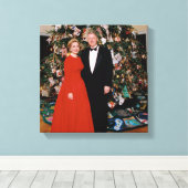 Weihnachten von US-Präsident Bill Clinton & Hillar Leinwanddruck (Insitu (Holzboden))