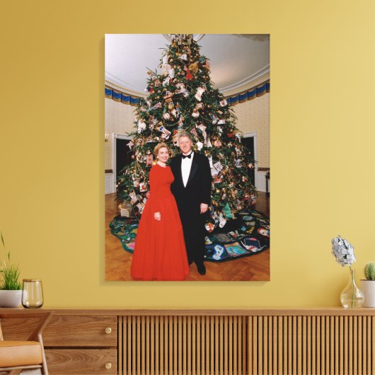 Weihnachten von US-Präsident Bill Clinton & Hillar Leinwanddruck (Insitu (Wohnzimmer))