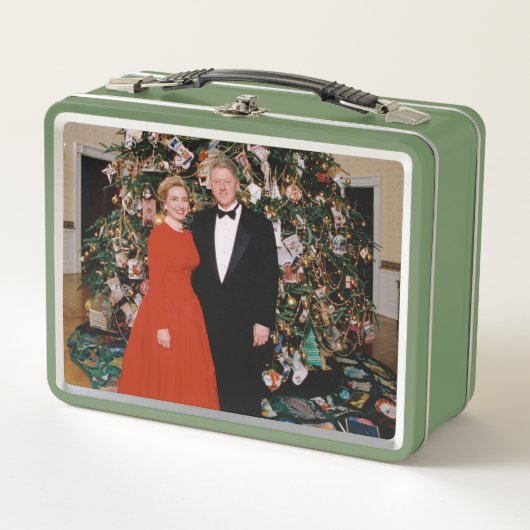 Weihnachten von US-Präsident Bill Clinton & Hillar Metall Brotdose (Vorderseite)