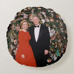 Weihnachten von US-Präsident Bill Clinton & Hillar Rundes Kissen