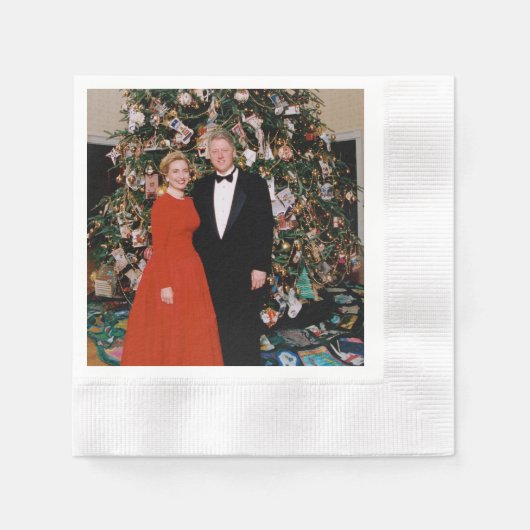 Weihnachten von US-Präsident Bill Clinton & Hillar Serviette (Vorderseite)