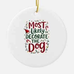 Weihnachten Wahrscheinlich Dekorieren Hund Xmas Fa Keramik Ornament