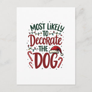 Weihnachten Wahrscheinlich Dekorieren Hund Xmas Fa Postkarte
