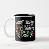 Weihnachten wahrscheinlich dekorieren Hunde Xmas F Zweifarbige Tasse (Links)