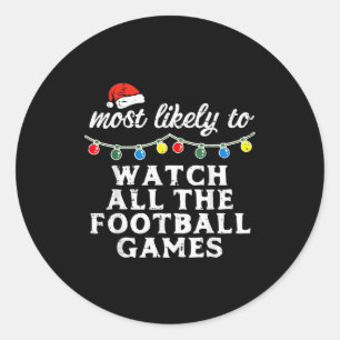Weihnachten Wahrscheinlich Fußball Xmas Match Mich Runder Aufkleber