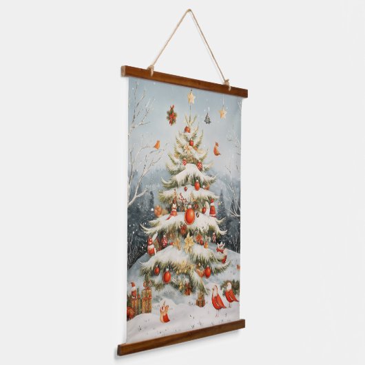 Weihnachten Wandteppich Mit Holzrahmen (Gewinkelt)