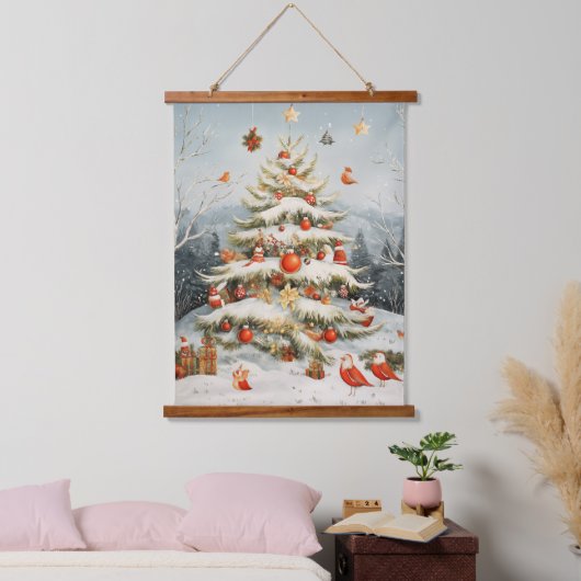 Weihnachten Wandteppich Mit Holzrahmen (Schlafzimmer)