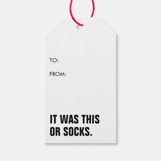 Weihnachten war es dieser oder Socken Jock Geschenkanhänger (Vorderseite)